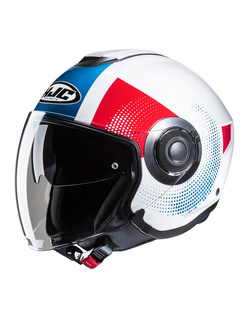 Kask otwarty HJC i40N Pyle biało-niebiesko-czerwony