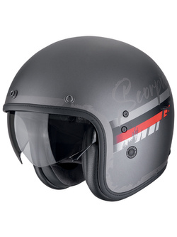 Kask otwarty Scorpion Belfast Evo Adonis srebrno-czerwony matowy