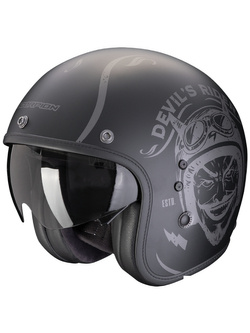 Kask otwarty Scorpion Belfast Evo Romeo czarno-srebrny matowy