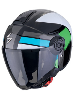 Kask otwarty Scorpion Exo-City II Blur czarno-biało-zielony