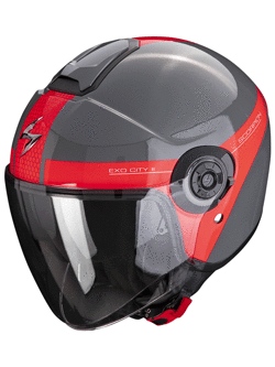 Kask otwarty Scorpion Exo-City II Short szaro-czerwony