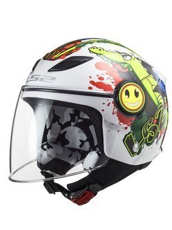 Kask otwarty dziecięcy LS2 OF602 Funny Croco biały