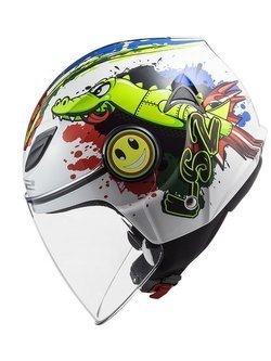 Kask otwarty dziecięcy LS2 OF602 Funny Croco biały