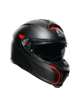 Kask szczękowy AGV Tourmodular Frequency czerwono-czarny matowy