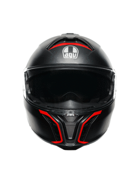 Kask szczękowy AGV Tourmodular Frequency czerwono-czarny matowy