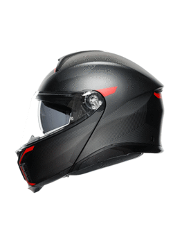 Kask szczękowy AGV Tourmodular Frequency czerwono-czarny matowy