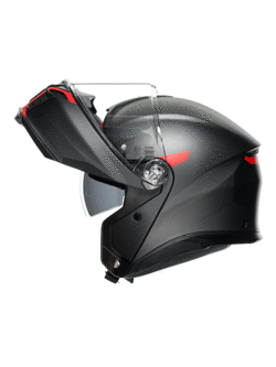 Kask szczękowy AGV Tourmodular Frequency czerwono-czarny matowy