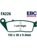 Klocki hamulcowe EBC FA226 102 x 38 x 9.0mm NA PRZÓD