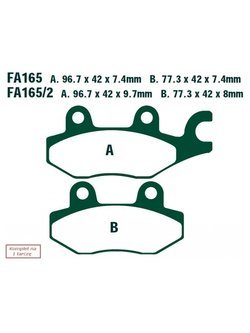 Klocki hamulcowe FA165/2R (kpl. na 1 tarczę)