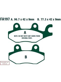 Klocki hamulcowe FA197 (kpl. na 1 tarczę)