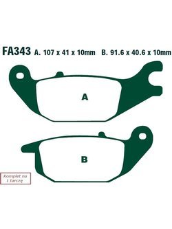 Klocki hamulcowe FA343 (kpl. na 1 tarczę)