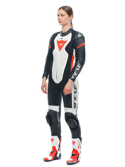 Kombinezon motocyklowy jednoczęściowy damski Dainese Grobnik czarno-biało-czerwony