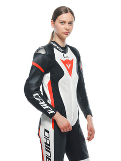 Kombinezon motocyklowy jednoczęściowy damski Dainese Grobnik czarno-biało-czerwony