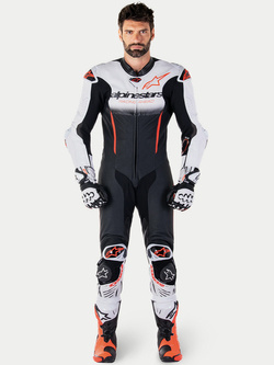 Kombinezon motocyklowy jednoczęściowy skórzany Alpinestars GP-R7 1PC czarno-biały