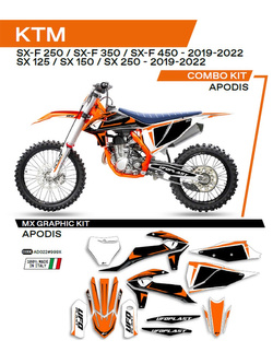 Komplet naklejek UFO Apodis do KTM SX/SXF 125/150/250/350/450 (19-) pomarańczowo-biało-czarny