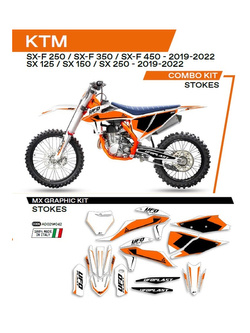 Komplet naklejek UFO Stokes do KTM SX/SXF 125/150/250/350/450 (19-) biały