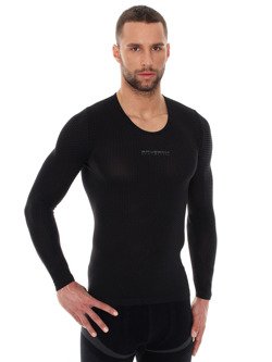 Koszulka unisex Brubeck Base Layer z długim rękawem czarna