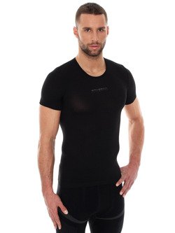 Koszulka unisex Brubeck Base Layer z krótkim rękawem czarna