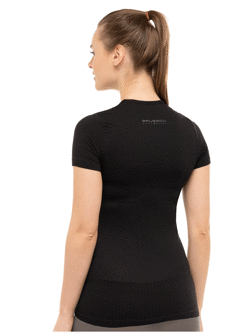 Koszulka unisex Brubeck Base Layer z krótkim rękawem czarna