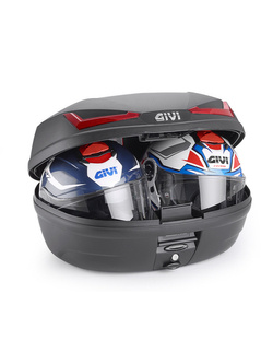 Kufer centralny GIVI E455 Simply IV Tech Monolock czarny z dymionymi odblaskami [płyta w zestawie; poj.: 45 litrów]