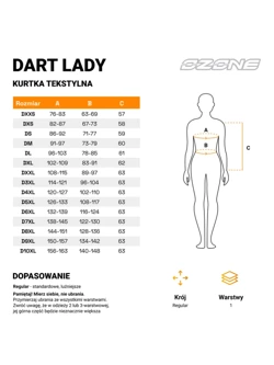 Kurtka motocyklowa damska tekstylna Ozone Dart czarna