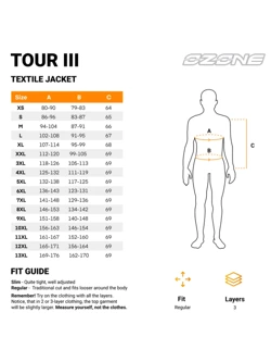 Kurtka motocyklowa tekstylna Ozone Tour III czarno-szara