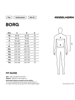 Kurtka motocyklowa tekstylna Rebelhorn Borg ciemnoszara