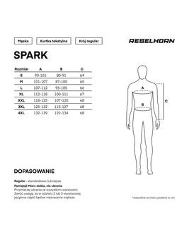 Kurtka motocyklowa tekstylna Rebelhorn Spark czarno-szaro-żółta