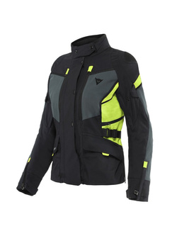 Kurtka motocyklowa tekstylna damska Dainese Carve Master 3 Gore-Tex czarno-fluo żółta