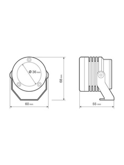 Ledowe światła dodatkowe Lampa O-Lux czarne [para, 12V]