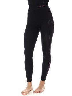 Legginsy termoaktywne damskie Brubeck Thermo czarno-różowe