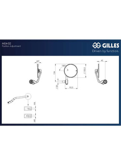 Lusterko motocyklowe GILLES Moon M04-02-BD na koniec kierownicy aluminiowe czarne