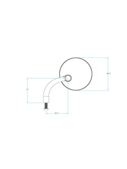 Lusterko motocyklowe uniwersalne Biltwell Round Short Arm chrom