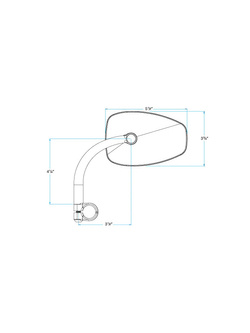 Lusterko motocyklowe uniwersalne Biltwell Teardrop Clamp-on chrom