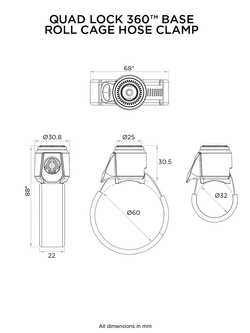 Mocowanie Quad Lock 360 do rur o średnicy od 32 [mm] do 60 [mm]