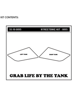 Pady boczne na zbiornik paliwa Stompgrip Street Bike Volcano Suzuki Gladius 650/ ABS, SFV 650/ ABS (09-15) przezroczyste