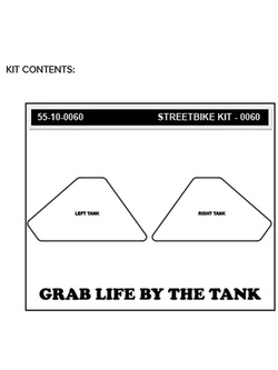 Pady boczne na zbiornik paliwa Stompgrip Volcano Honda/ Kawasaki/ KTM/ Suzuki/ Triumph/ Yamaha (wybrane modele) czarne