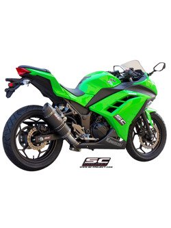 Pełny układ wydechowy 2-1 z tłumikiem owalnym slip-on SC-Project do Kawasaki NINJA 300 [12-17]