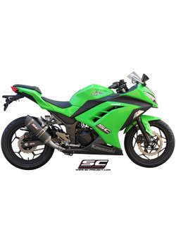 Pełny układ wydechowy 2-1 z tłumikiem owalnym slip-on SC-Project do Kawasaki NINJA 300 [12-17]