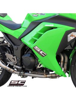 Pełny układ wydechowy 2-1 z tłumikiem owalnym slip-on SC-Project do Kawasaki NINJA 300 [12-17]