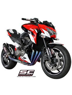 Pełny układ wydechowy 4-2-1 z tytanowymi kolektorami i owalnym tłumikiem racing Slip-on SC-Project do Kawasaki Z 800e [12-16]