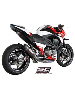 Pełny układ wydechowy 4-2-1 z tytanowymi kolektorami i owalnym tłumikiem racing Slip-on SC-Project do Kawasaki Z 800e [12-16]