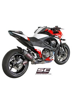 Pełny układ wydechowy 4-2-1 z tytanowymi kolektorami i owalnym tłumikiem racing Slip-on SC-Project do Kawasaki Z 800e [12-16]