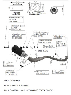 Pełny układ wydechowy LeoVince LV-10 Carbon Honda MSX 125/ Grom (22-) [włókno węglowe] 