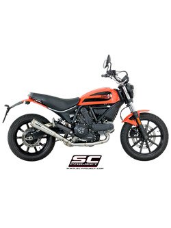 Pełny układ wydechowy SC-Project 2-1, Conic 70's Titanium (Slip-on) - Ducati Scrambler 400 [16-19]