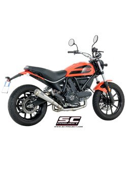 Pełny układ wydechowy SC-Project 2-1, Conic 70's Titanium (Slip-on) - Ducati Scrambler 400 [16-19]