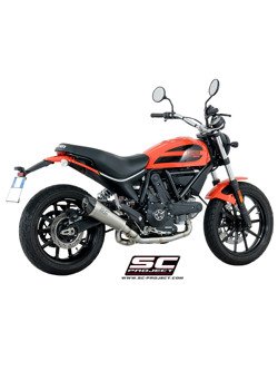 Pełny układ wydechowy SC-Project 2-1, Conic Titanium + Carbon (Slip-on) - Ducati Scrambler 400 [16-19]