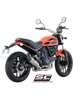 Pełny układ wydechowy SC-Project 2-1, Conic Titanium + Carbon (Slip-on) - Ducati Scrambler 400 [16-19]