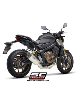 Pełny układ wydechowy SC-Project z tłumikiem motocyklowym SC1-R Honda CB 650 R (21-23) tytan