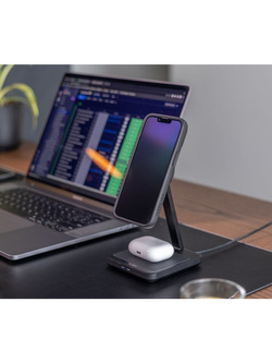 Podwójna bezprzewodowa ładowarka do telefonu MAG Dual Desktop Quad Lock na biurko